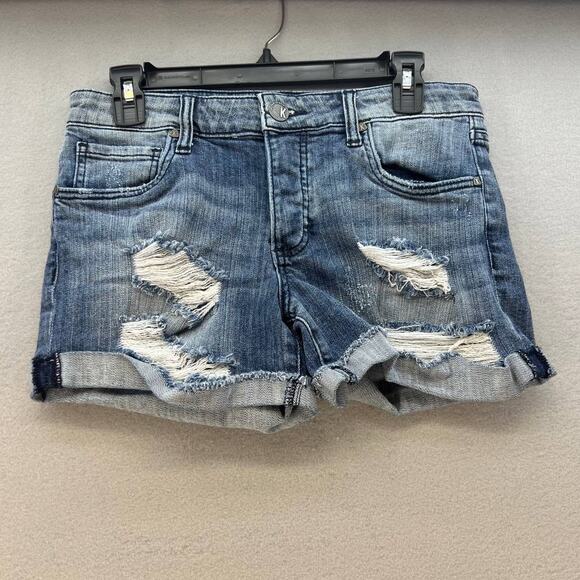 Kut from the Kloth Pants - Kut from the Kloth Women's Blue The Madeline Boyfriend Shorts Size 4 Distressed